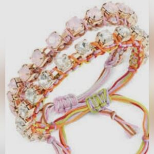 On 34th 2 Piece Crystal Cord Slider Bracelets